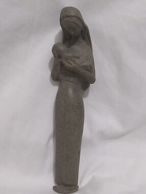 Volcanic Ash 1991 Mount Pinatubo Madonna And Child Stone Wall Hanging (B3)